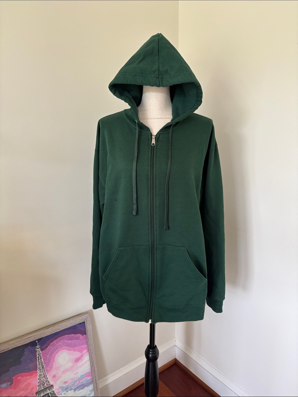 Fruit of the Loom Dark Green Full-Zip Hoodie